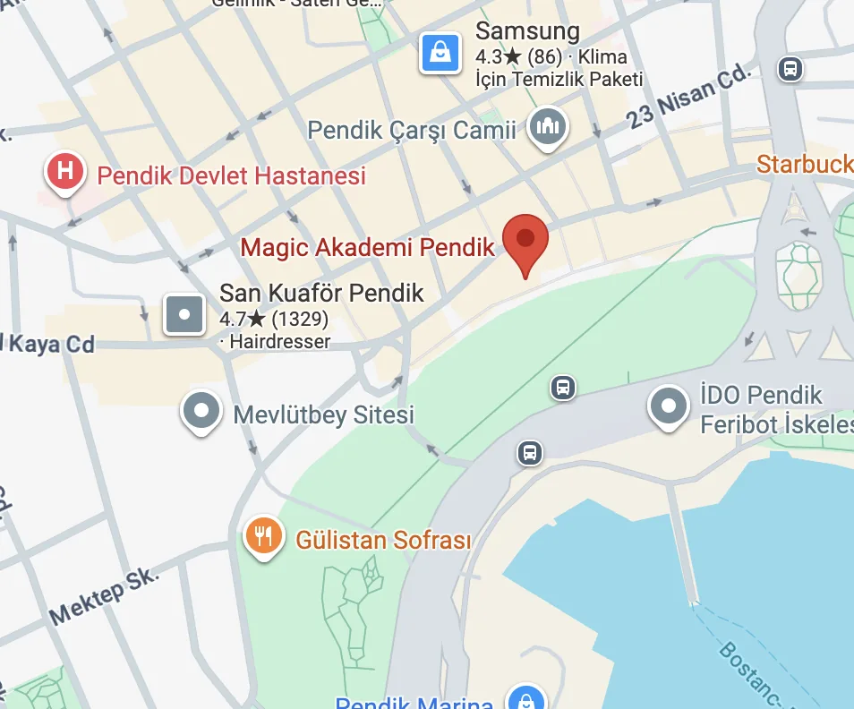 Pendik şubesinin harita konumu